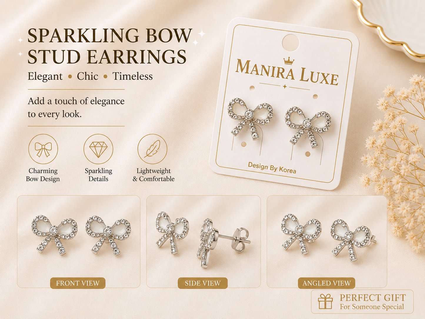 Chic bow earrings