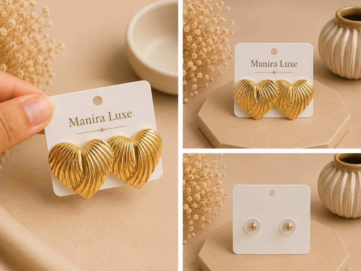 Bold heart-shaped earrings