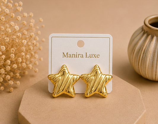 Gold Star Stud Earrings