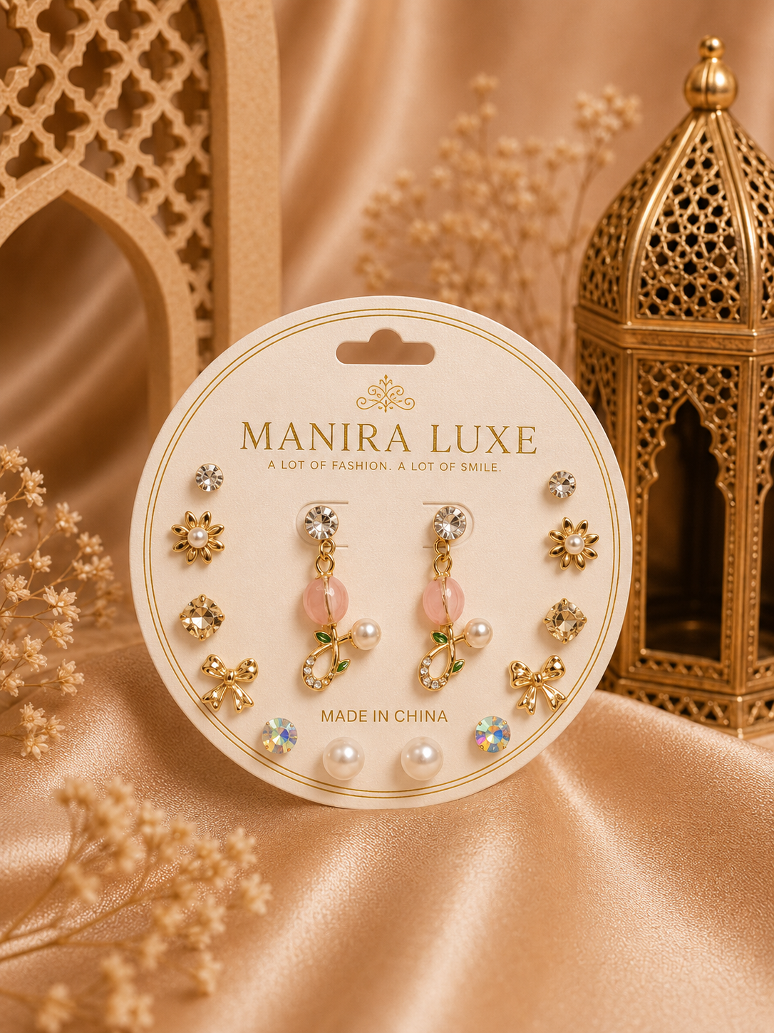 Pair of 7 earrings