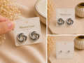 Silver Knot Stud Earrings