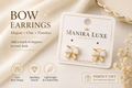 Delicate bow stud earrings