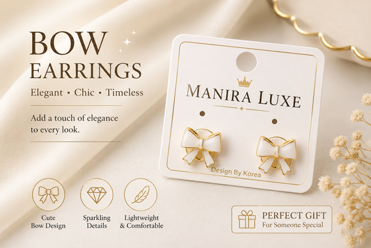 Delicate bow stud earrings