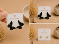 Black butterfly studs