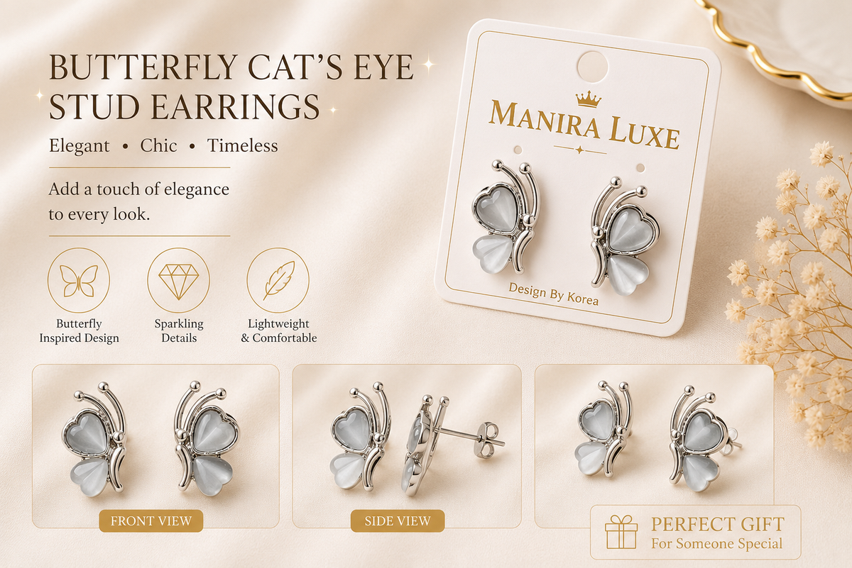 Graceful Butterfly Stud Earrings