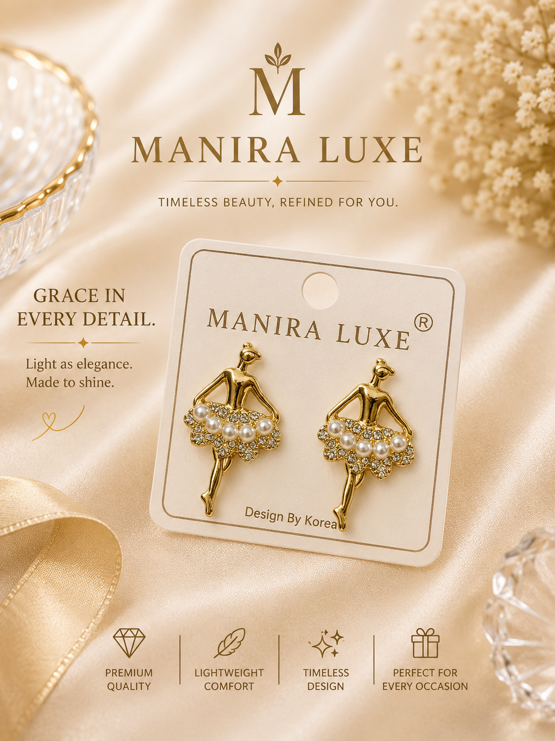 Dancer-inspired stud earrings