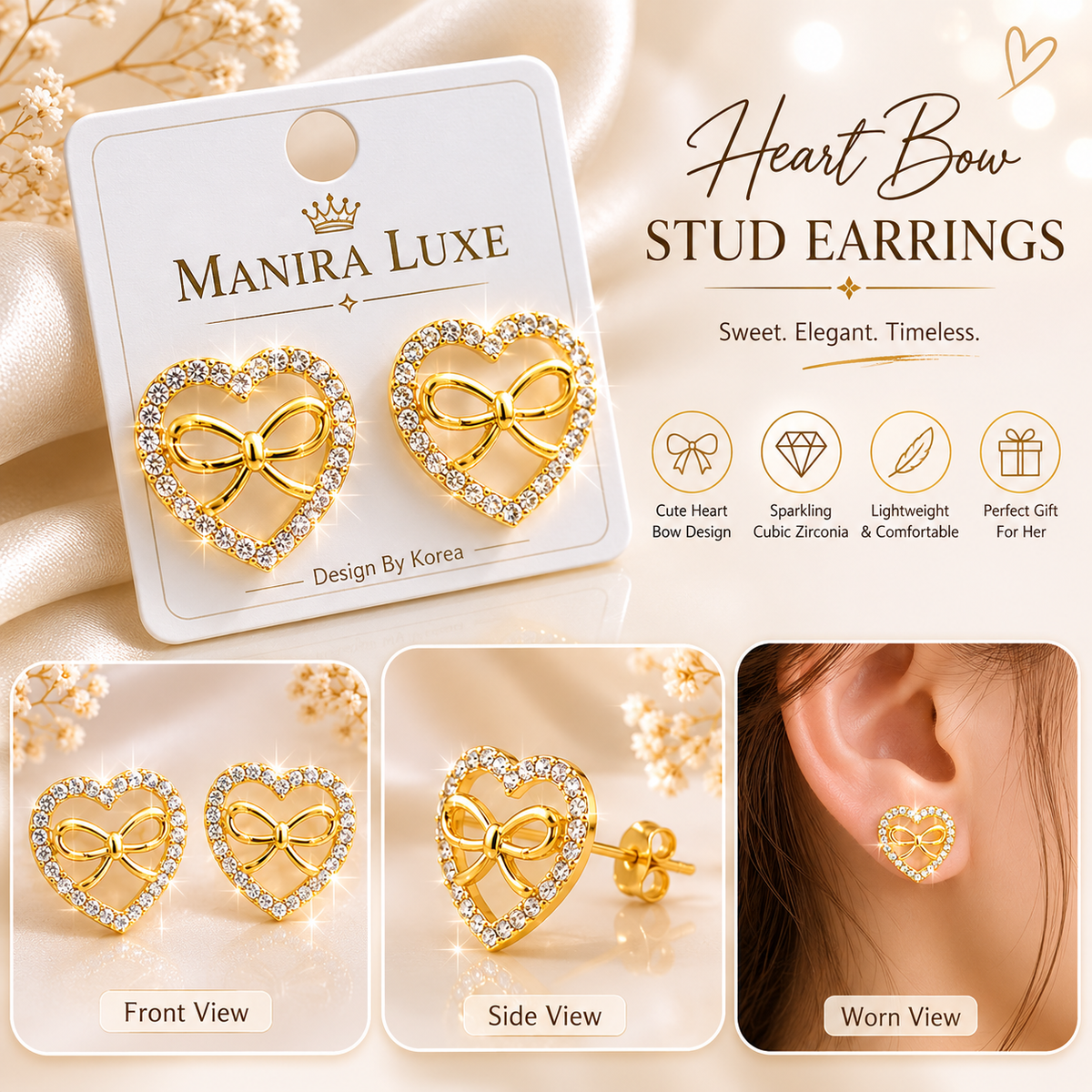 Heart shaped chic earrings