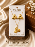Leaf pendant and earrings