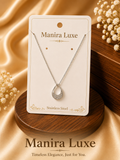 Silver orbit glow pendant and chain