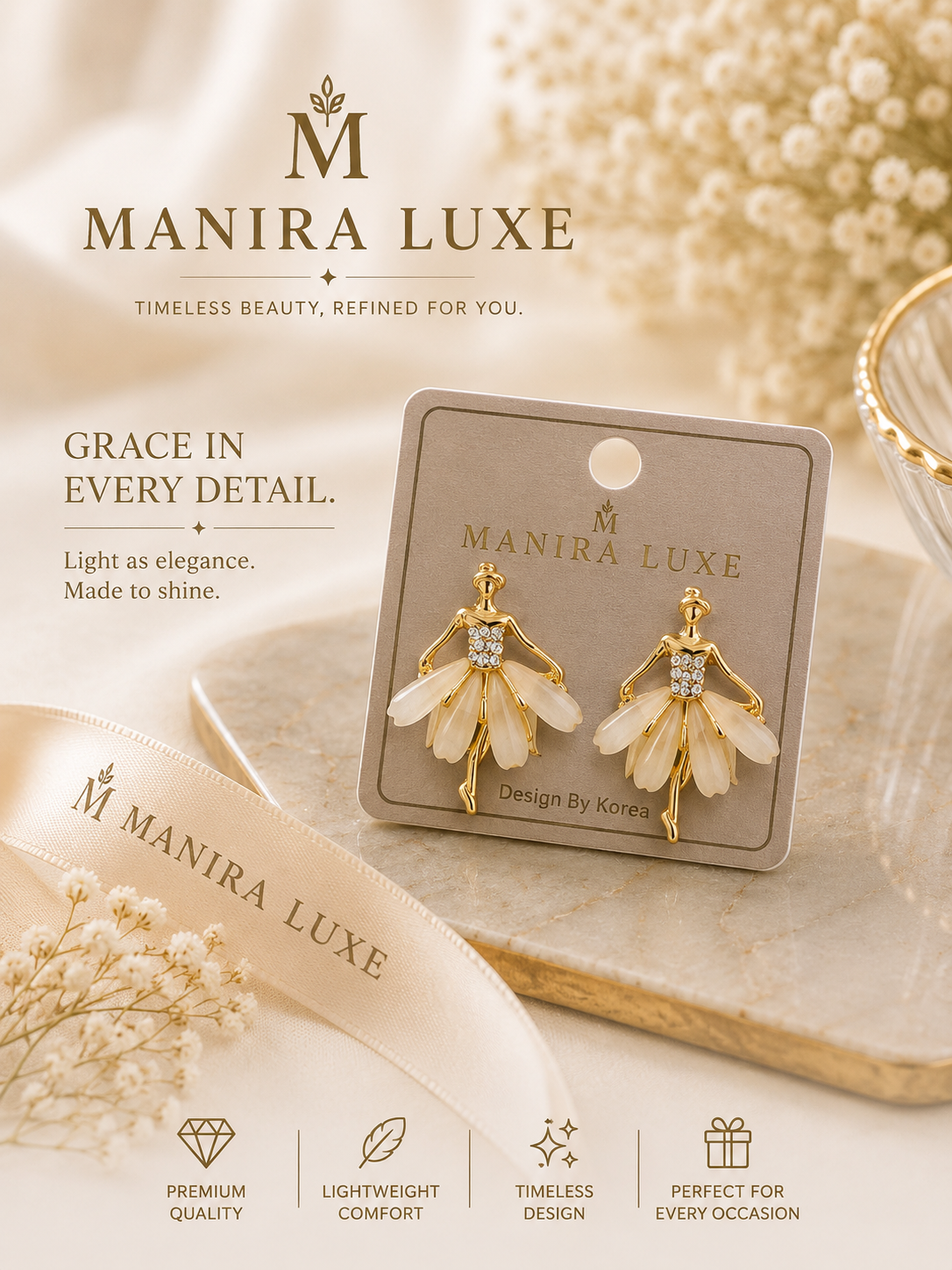 Dancer-inspired stud earrings
